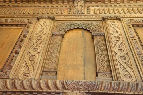 Carved overmantle panelling