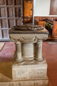 12th century Purbeck marble font
