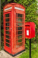 A traditional call box and post box