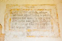 Painted Biblical text on the north wall