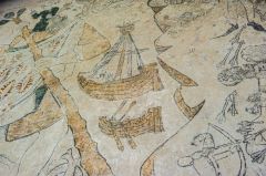 15th-century wall painting of ships