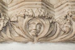 A medieval Green Man carving