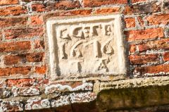 Sigglesthorne, St Lawrence Church, 1616 date stone on the tower