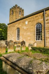 The west tower from the churchyard