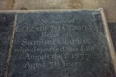Elizabeth Clarke grave slab, 1777
