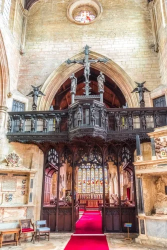 The restored 14th-century screen