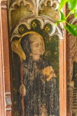Painted panel on the 15th century screen