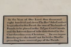 1811 Rev John Lambert benefaction board
