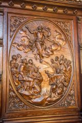 Snape Castle Chapel, A richly carved reredos panel