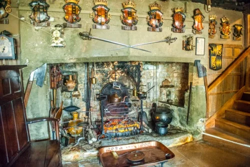 The kitchen fireplace