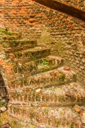 The brick-built 15th-century stair