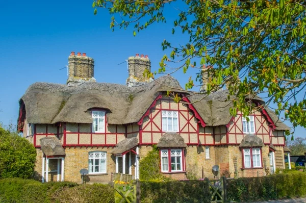 A thatched estate cottage