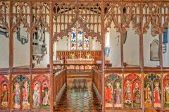The superb 15th century screen inside St Mary's church
