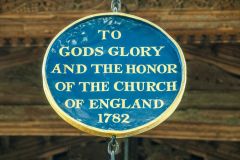 18th-century plaque on a nave candelabra