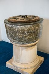 The Purbeck marble font