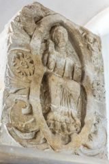 13th-century Christ in Majesty carving