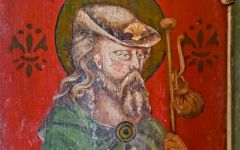 Figure of St Matthew on the screen base