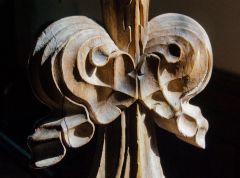 15th century poppyhead bench end