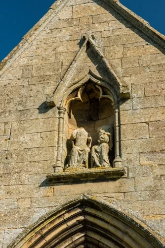 Coronation of the Virgin statue, south porch