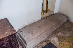 13th century grave slab in the chancel