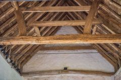 The timber roof of the nave