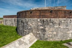 A rounded bastion tower