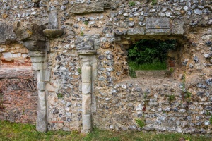 A pair of columns and a window opening