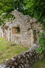 The priory wall and foundation wall remnant