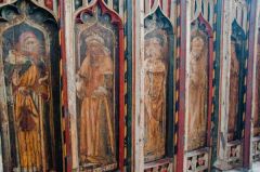 Figures of the Apostles on the screen base