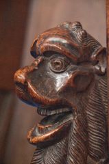 15th century bench end of a lion
