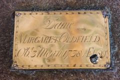 Dame Margaret Oldfield brass, 1738