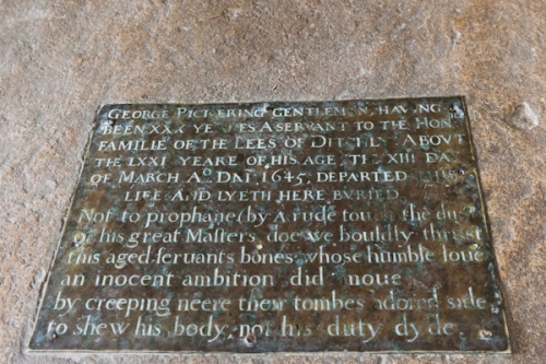 George Pickering brass, 1645