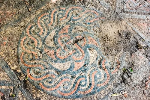 Part of the reconstructed mosaic