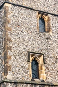 The first and second floor windows