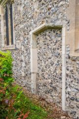 A blocked doorway in the north wall