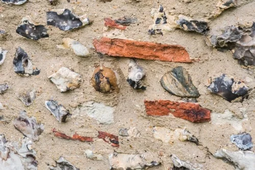 Roman bricks in the church wall