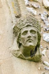 A monarch's head window stop