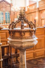 The font, from St Matthew's, Friday Street