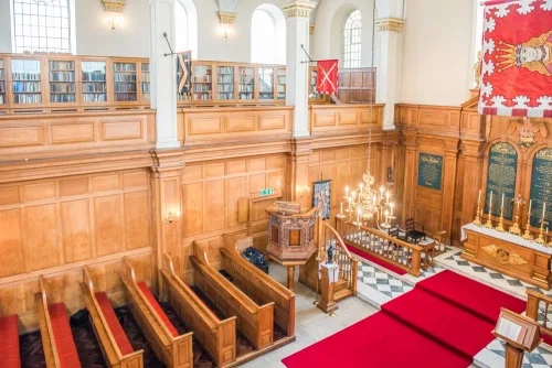 Looking down into the nave