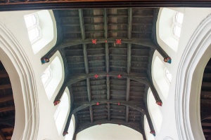 The chancel wooden roof