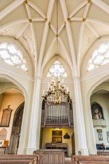 Looking west to the organ