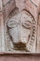 St Bees Priory Church, Viking carving of a beast on a nave arcade arch