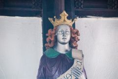 Detail of a painted corbel head