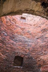 Looking up inside the 18th century mill