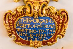 The organ dedication plaque