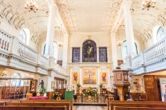 The church interior, looking east