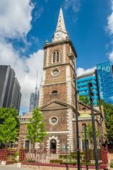 St Botolph's from across Aldgate High Street