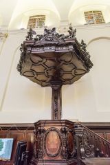 The 17th-century pulpit and sounding board
