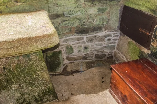 The recess where St Clether's bones were stored