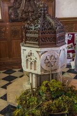 The octagonal font and ornate font cover